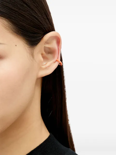 Flower Power arete ear-cuff en plata de ley con abertura