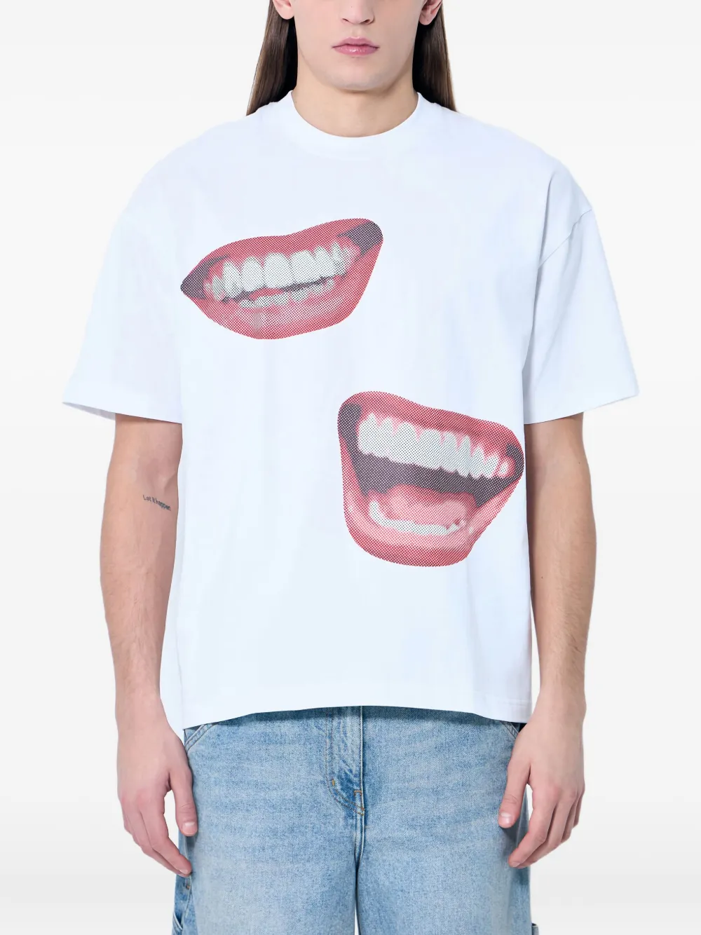 Metalwood Studio smile graphic-print T-shirt - ホワイト Metalwood Studio smile graphic-print T-shirt - ホワイト