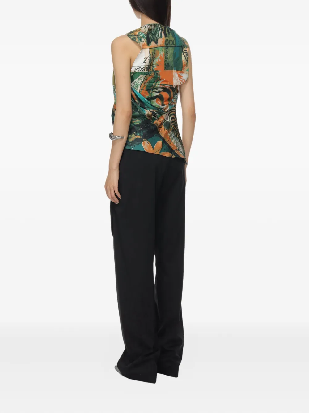 Kiko Kostadinov Gedrapeerde zijden blouse Veelkleurig