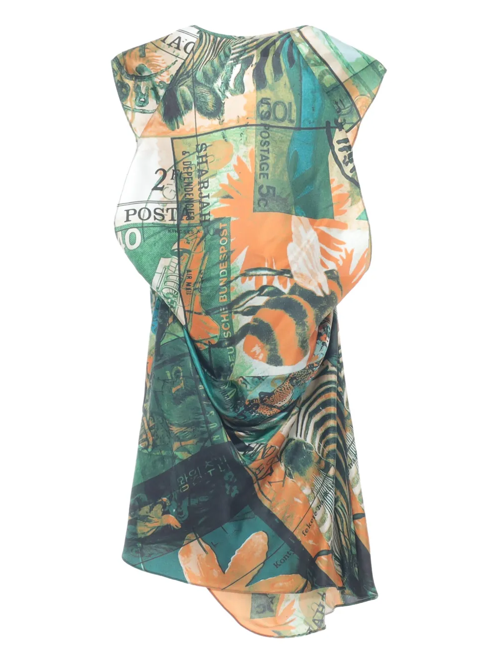 Kiko Kostadinov Gedrapeerde zijden blouse Veelkleurig