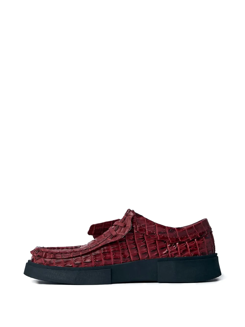 Martine Rose Torview croc-embossed lace-up shoes Red