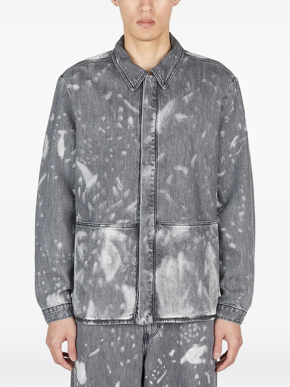 AHMED AMER bleached denim jacket - Grau
