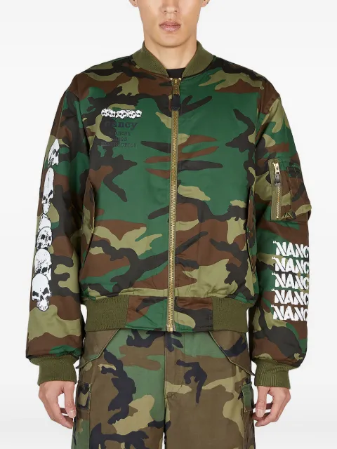 Nancy Ganz camouflage skull-graphic bomber jacket