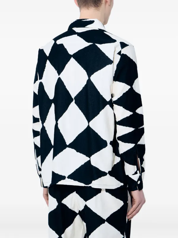 NÒMARYTHM TEXTILE diamond-pattern Shirt | White | FARFETCH ZA
