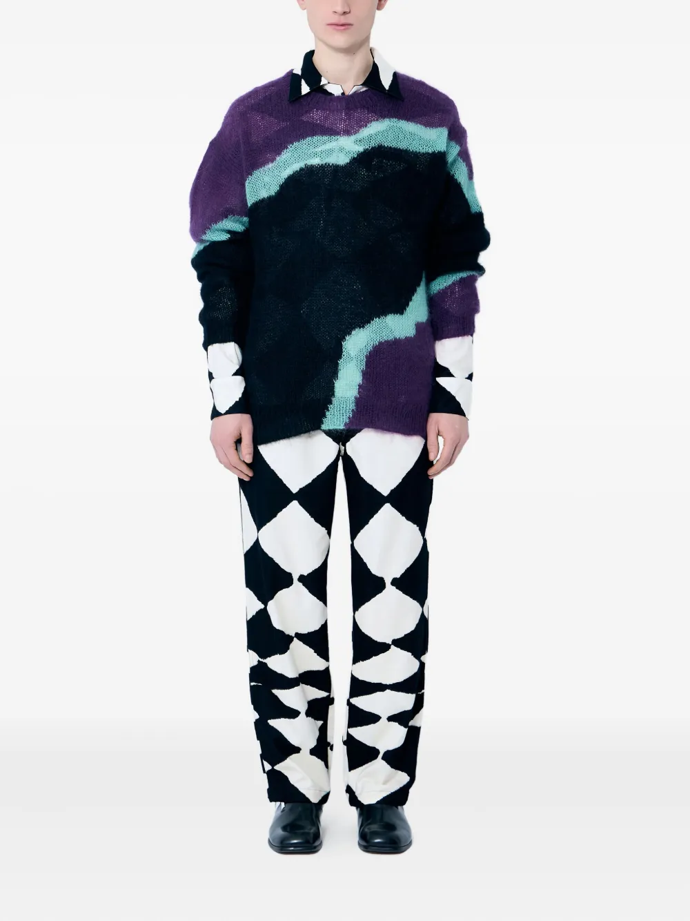 NÒMARYTHM TEXTILE diamond-pattern shirt | Image 2