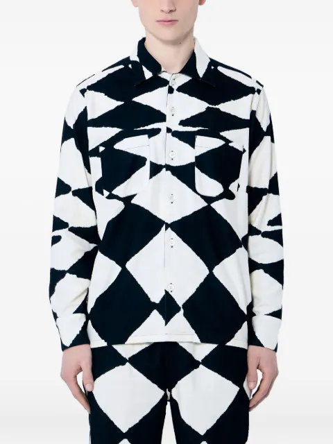 NÒMARYTHM TEXTILE diamond-pattern shirt