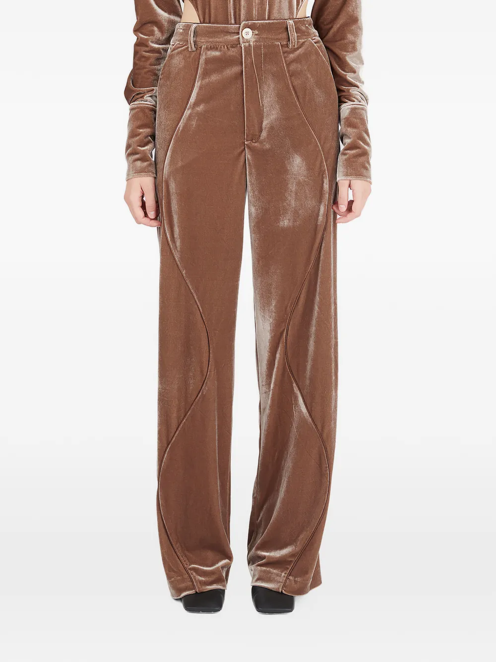 Ninamounah Pantaloni in velluto - Marrone