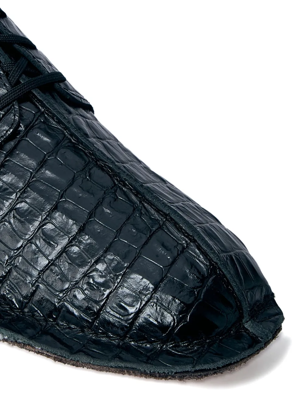 Martine Rose crocodile-embossed lace-up shoes Zwart