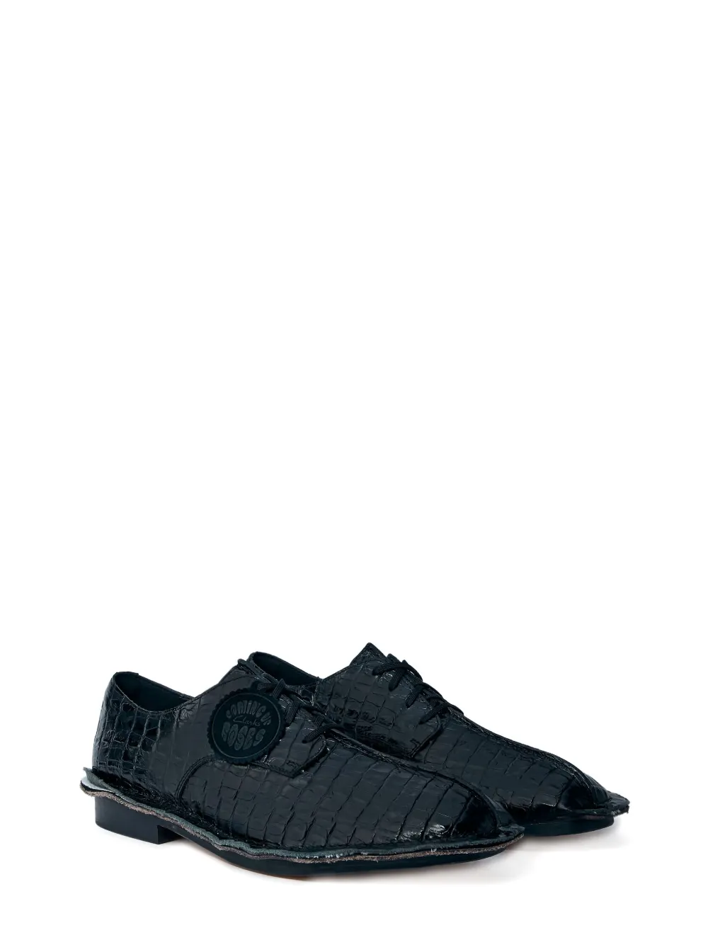 Martine Rose crocodile-embossed lace-up shoes Zwart