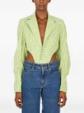 Ninamounah gingham padded-shoulder body - Green