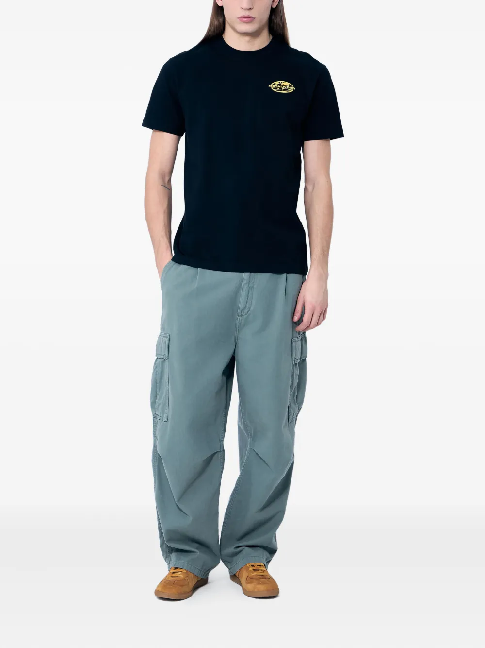 Metalwood Studio 300 Yards T-shirt met logoprint en ronde hals - Zwart