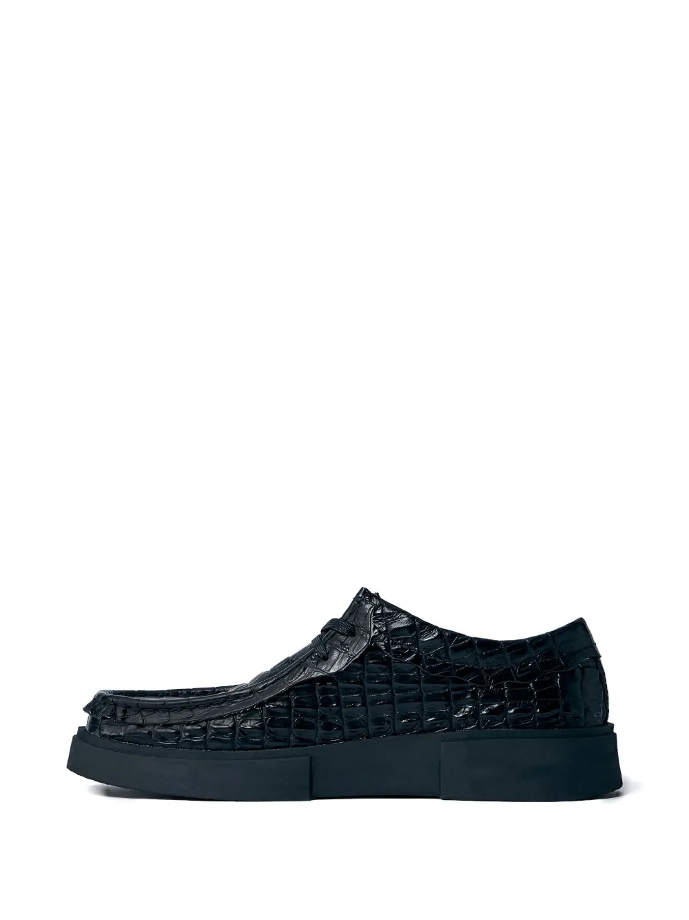 Martine Rose x Clarks Torview croc-embossed derby shoes Black
