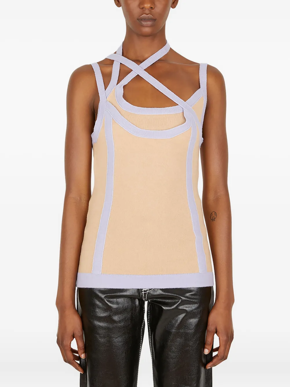 Ninamounah asymmetric panelled top | Yellow | Image 1