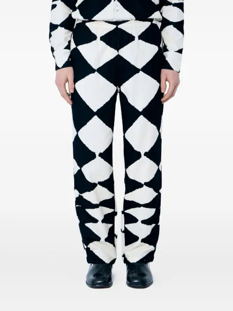 NÒMARYTHM TEXTILE diamond-pattern elasticated trousers