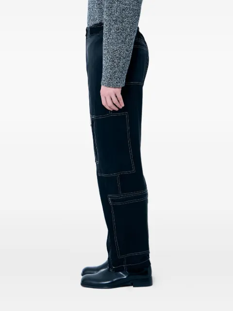 NÒMARYTHM TEXTILE T.D. satin topstitched trousers