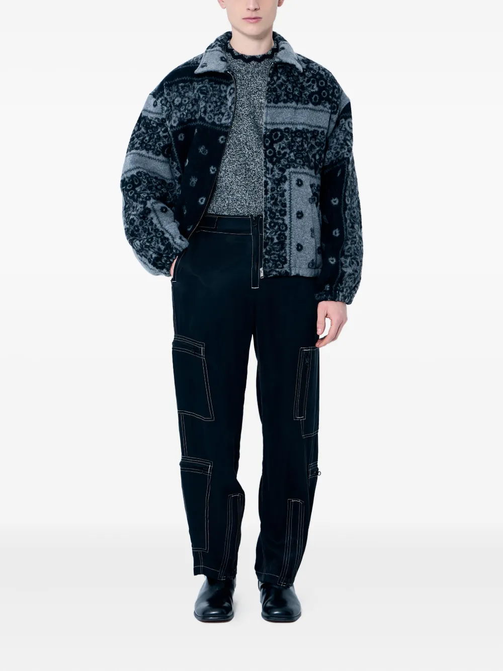 NÒMARYTHM TEXTILE T.D. satin topstitched trousers | Regular-Fit & Straight Leg Pants | Image 2