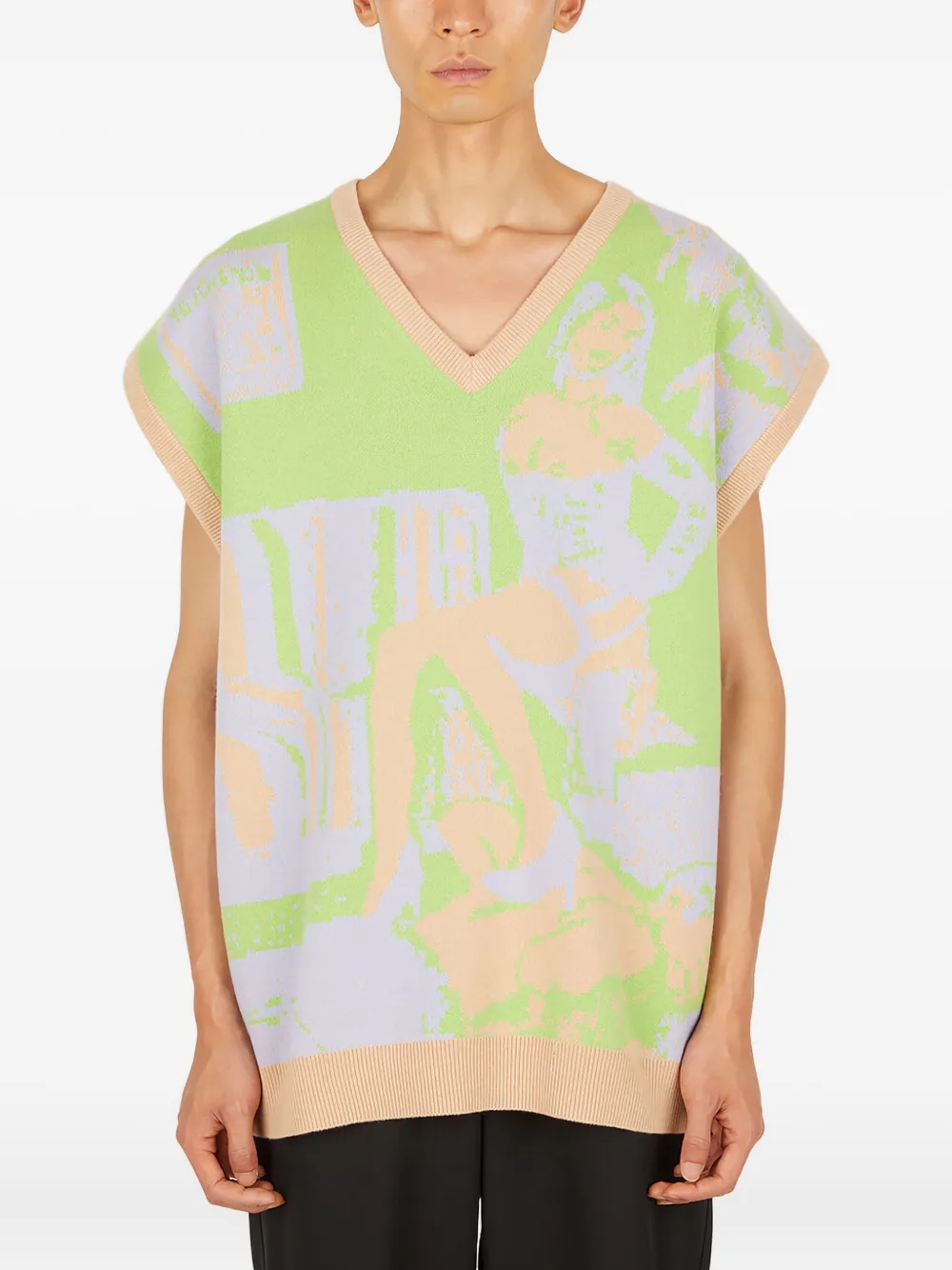 Ninamounah intarsia-knit vest | Green | Image 1