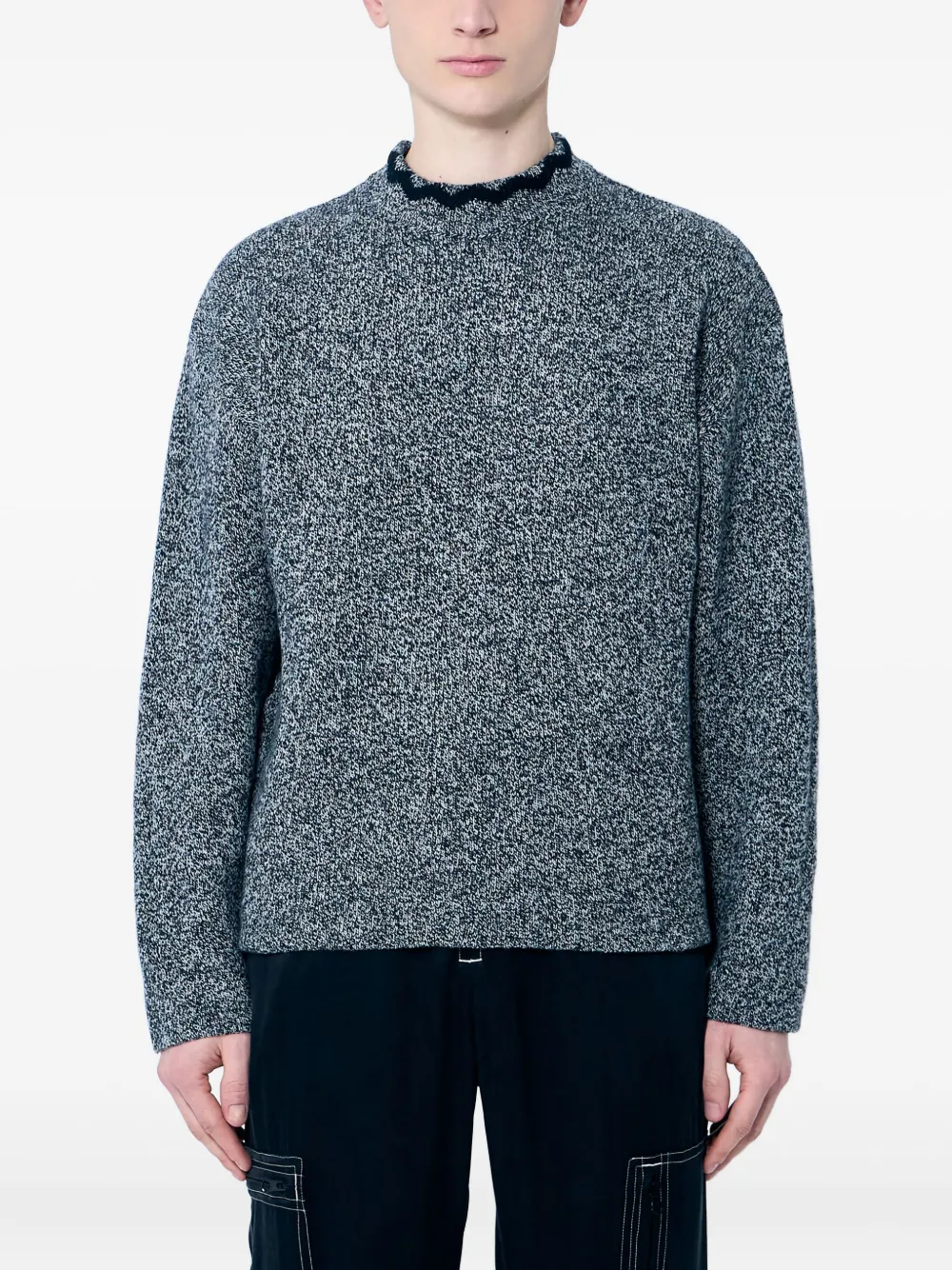 NÒMARYTHM TEXTILE speckled crew-neck sweater | Black | Image 1