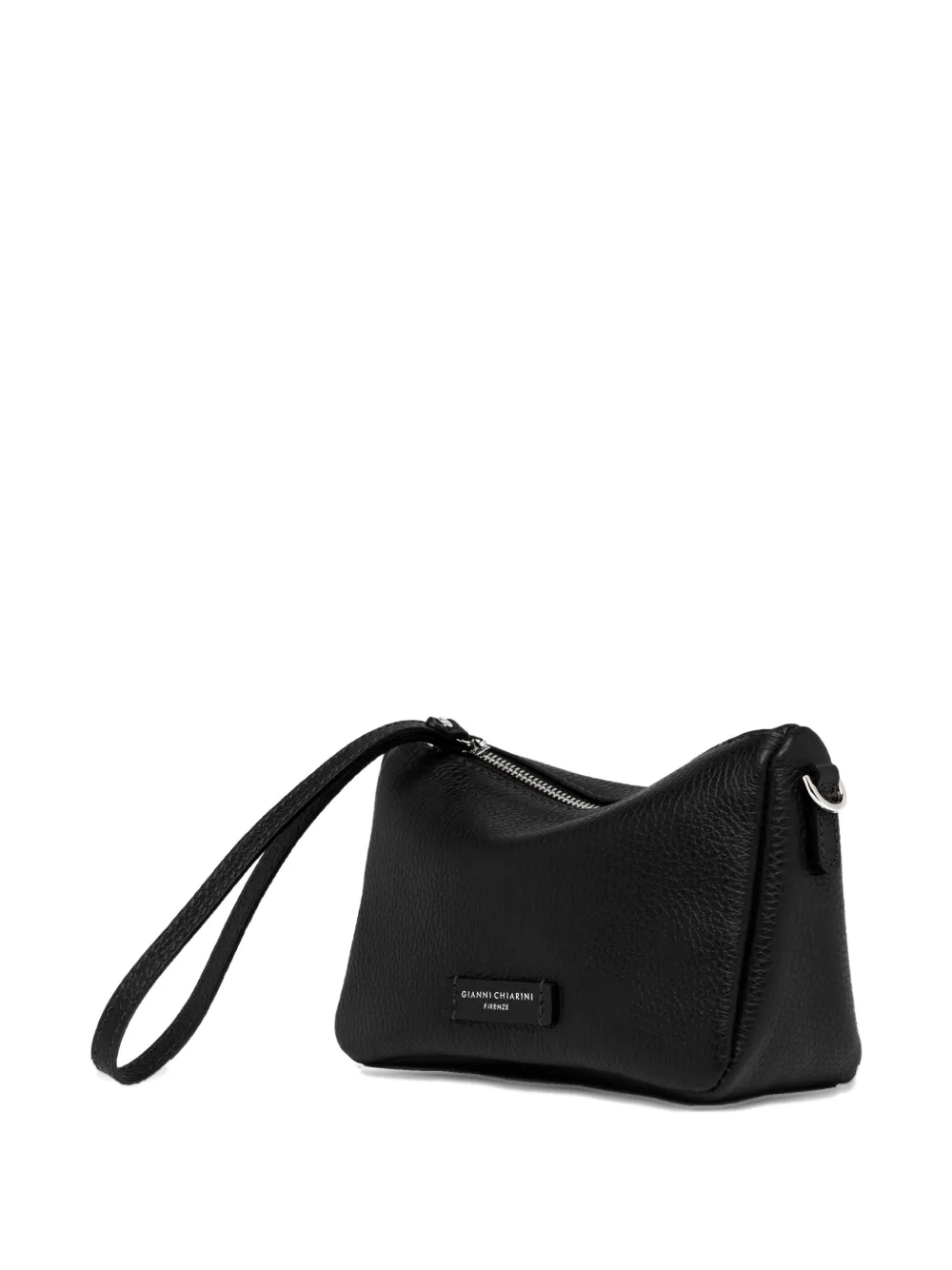 Gianni Chiarini Leather Zip-top Clutch Bag In Black