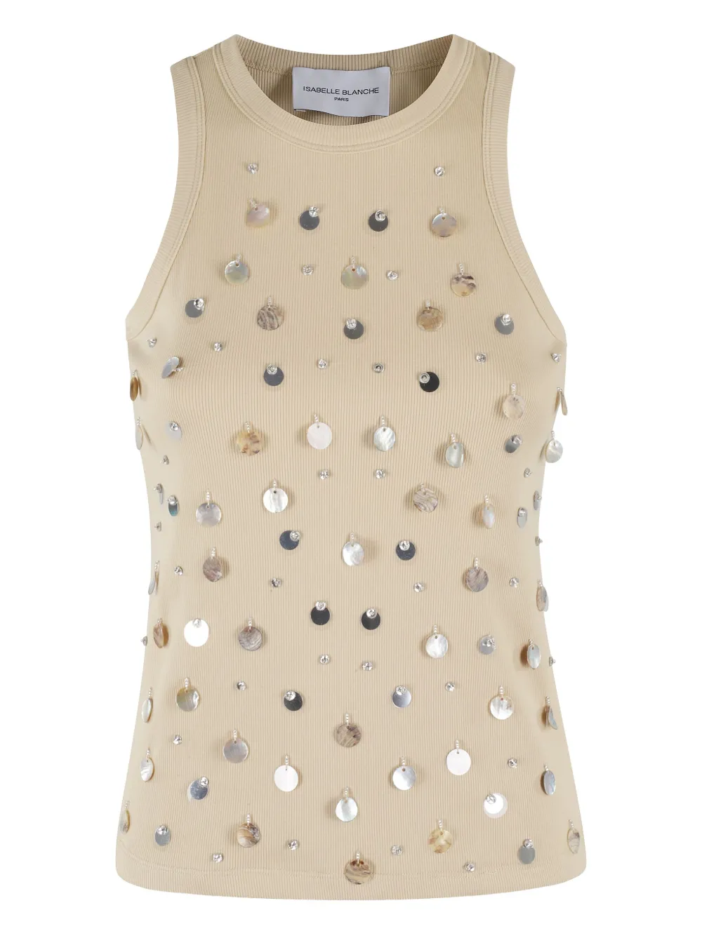 Isabelle Blanche pearl-detailing top | Neutrals | Image 1