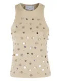 Isabelle Blanche pearl-detailing top - Neutrals