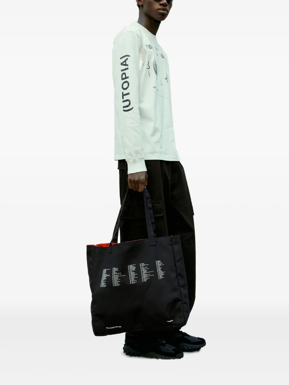 Space Available graphic-print reversible tote bag - ブラック Space Available graphic-print reversible tote bag - ブラック