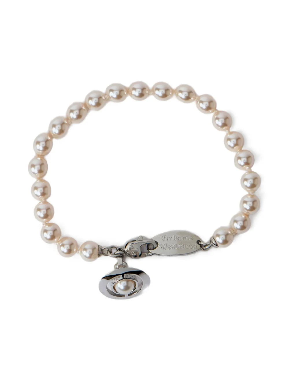 Vivienne Westwood Orb-plaque pearl bracelet | Silver | Image 1