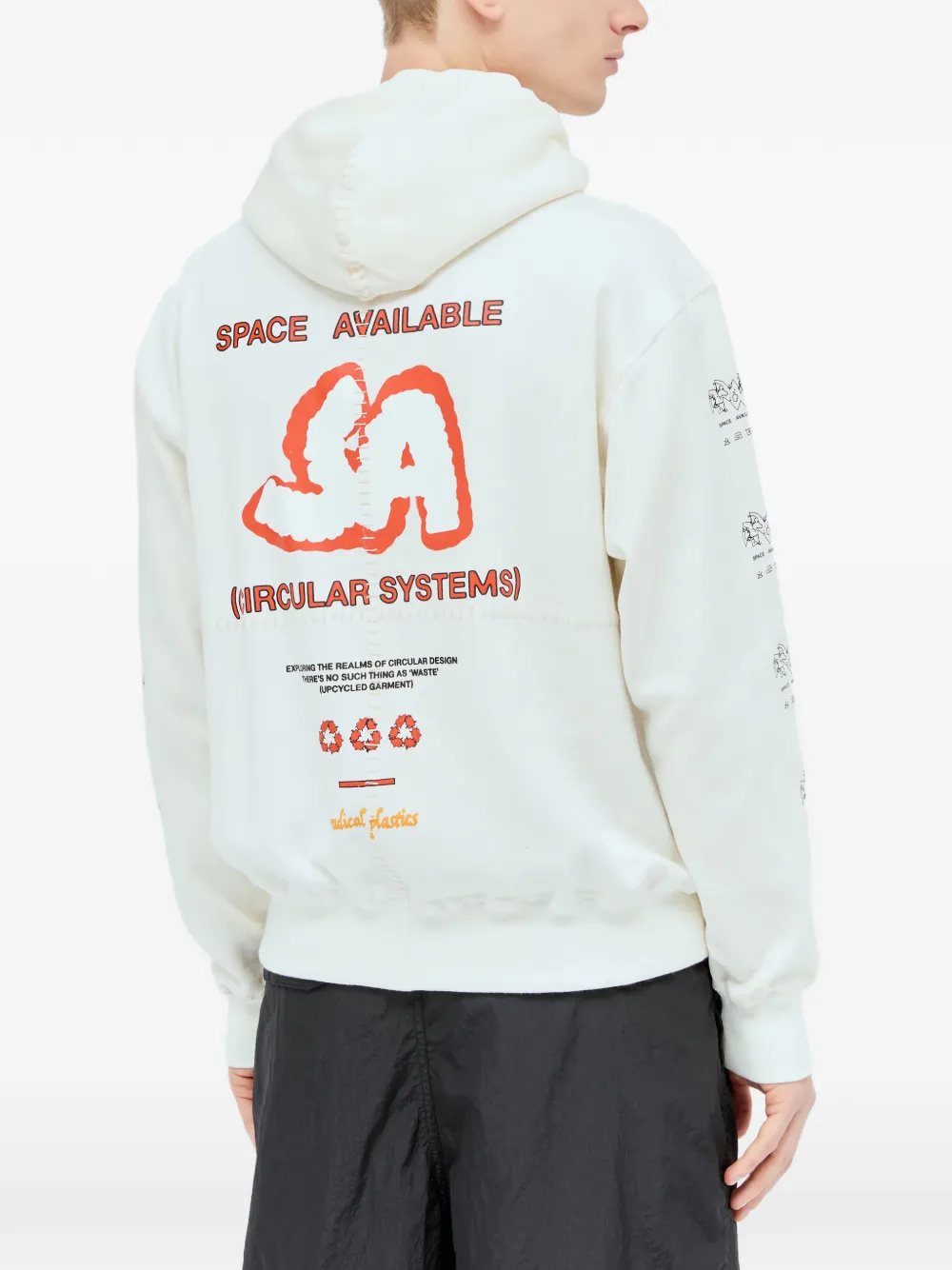  Space Available Sudadera Circular Artisan Con Capucha - Neutro 