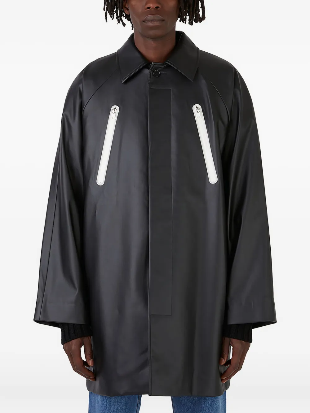 Wynn Hamlyn zip-fastening raglan-sleeve coat | Black | Image 1