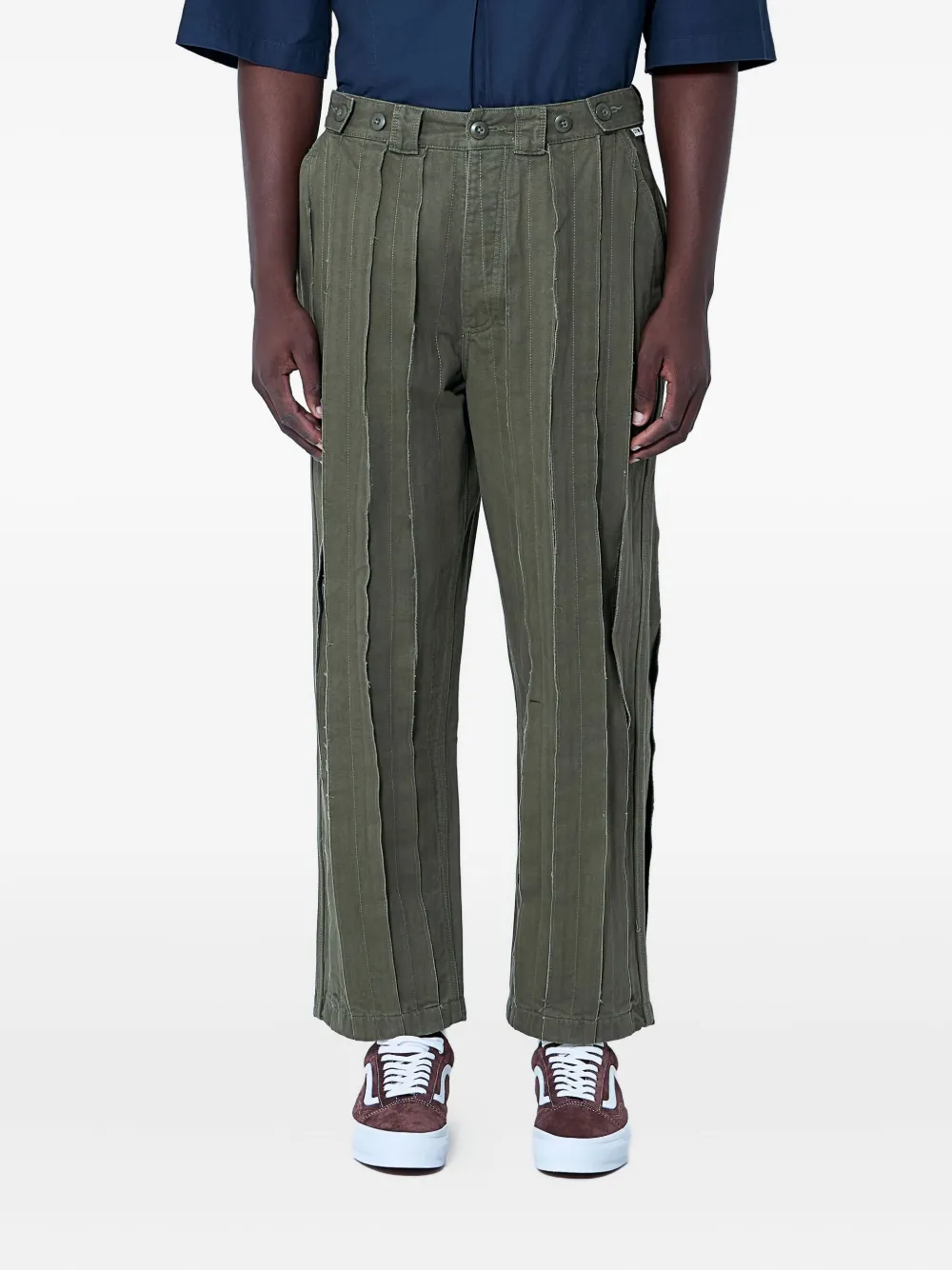 Vans panelled cotton trousers Groen