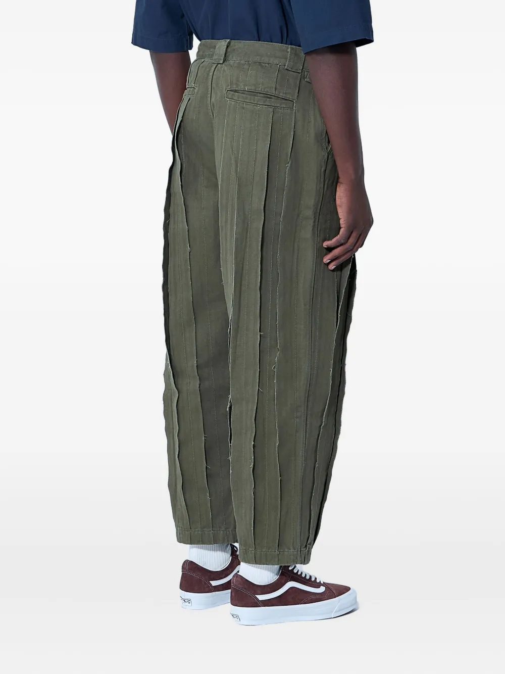 Vans panelled cotton trousers Groen