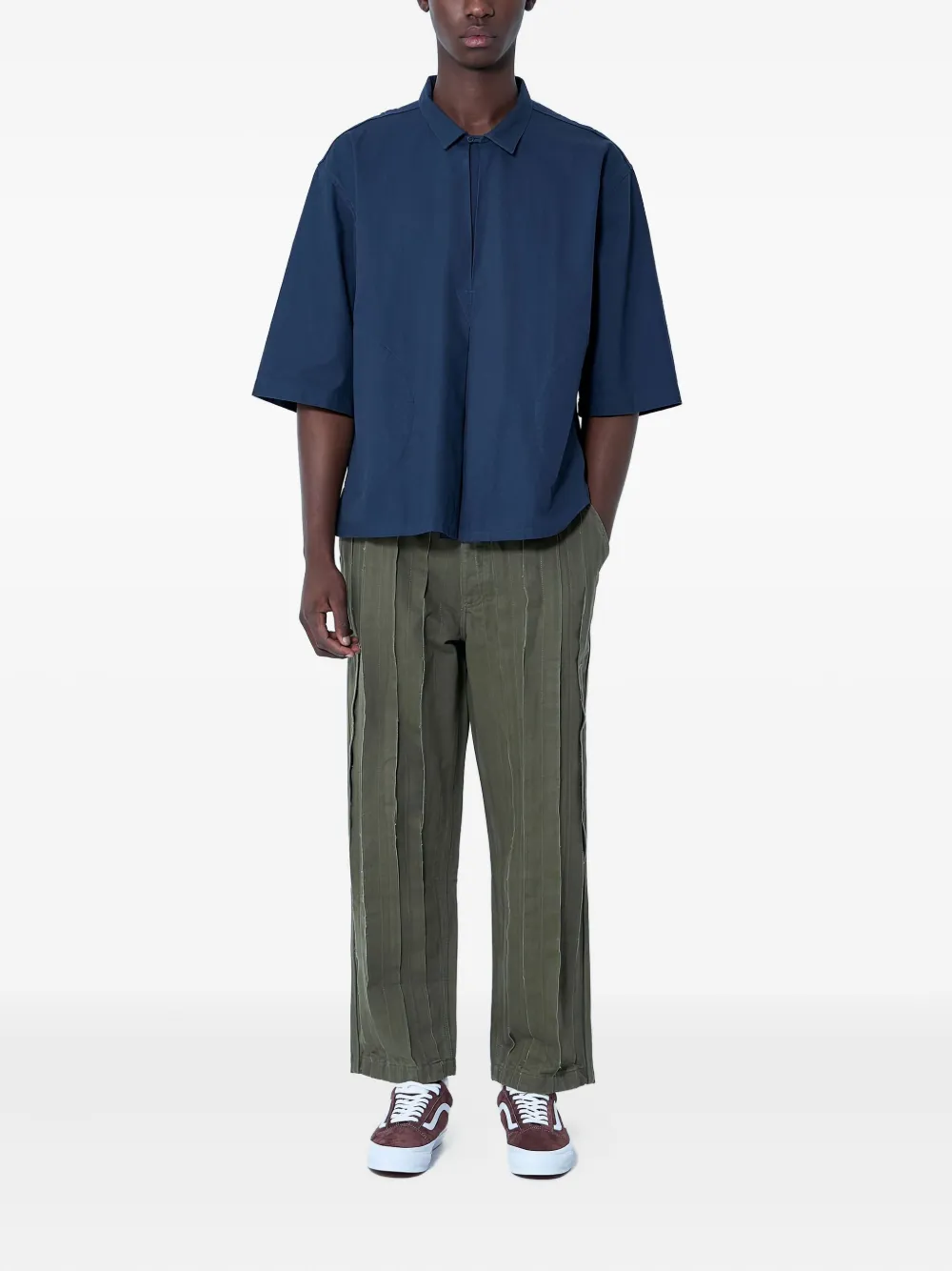 Vans panelled cotton trousers Groen