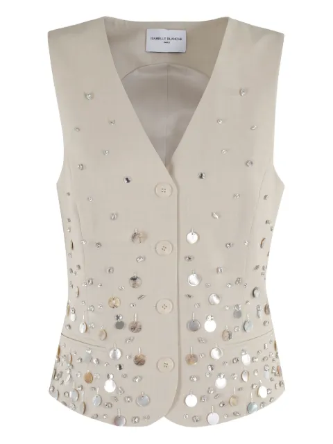 Isabelle Blanche pearl-detailing waistcoat  