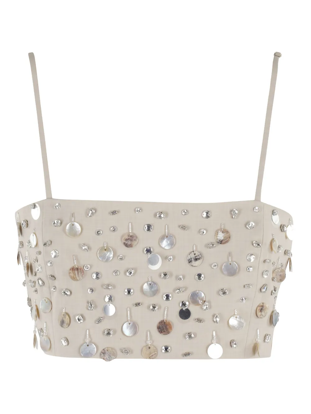 Isabelle Blanche pearl-detailing top | Neutrals | Image 1