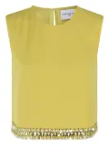 Isabelle Blanche crystal-embellished top - Yellow