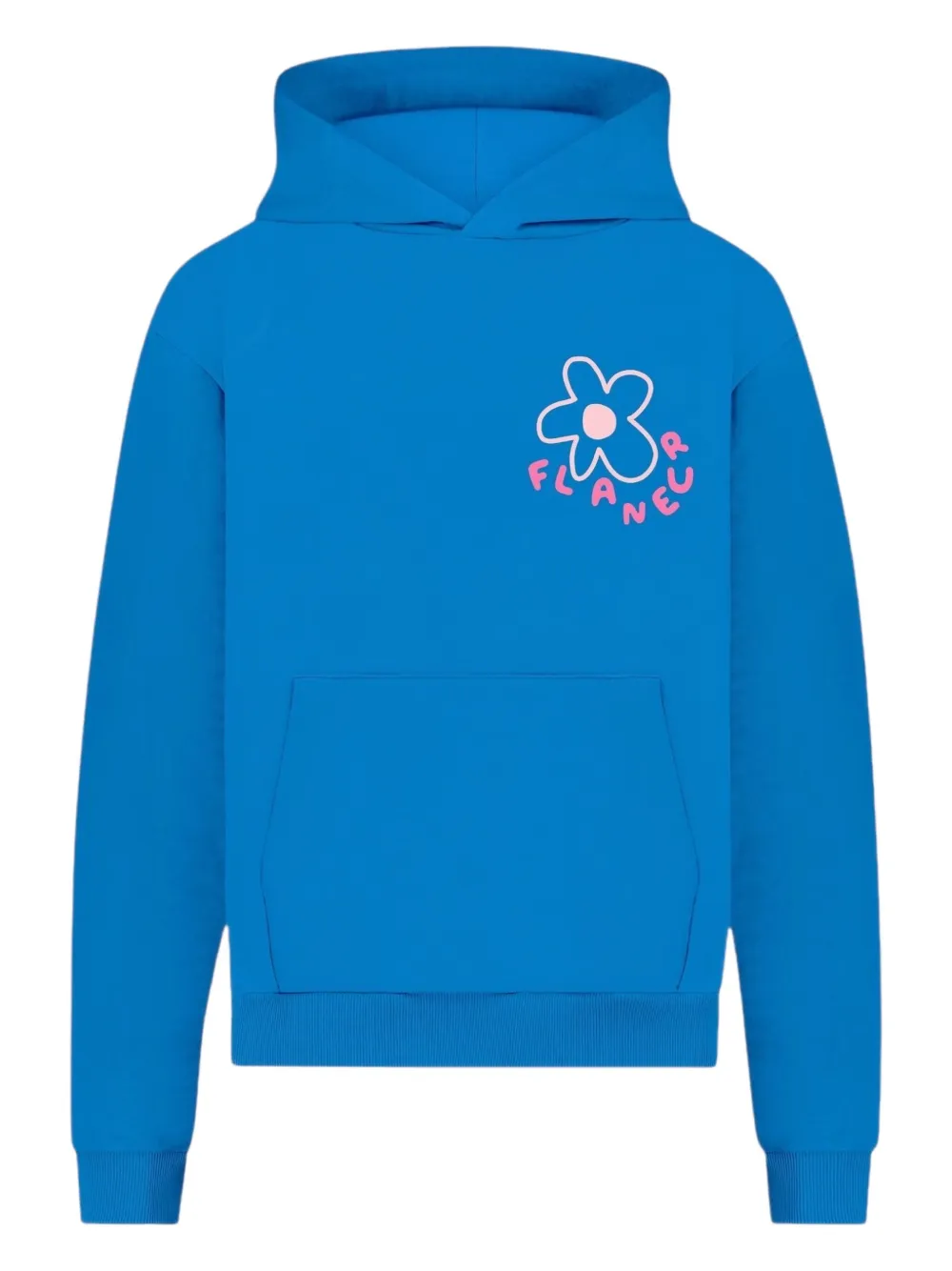 FLÂNEUR flower-print cotton hoodie | Blue | Image 1