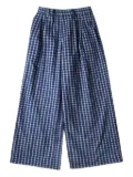 ERL check pleated trousers - Blue