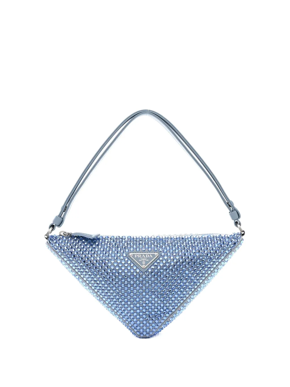 Prada Triangle Shoulder Bag In Blue