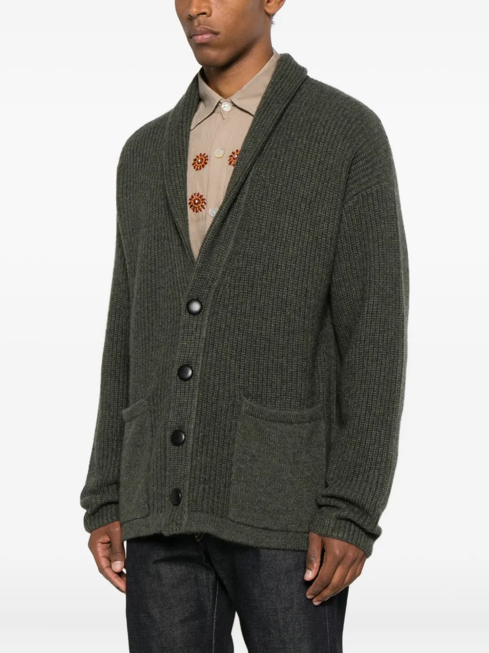 Gotha Buttoned Cardigan In Green