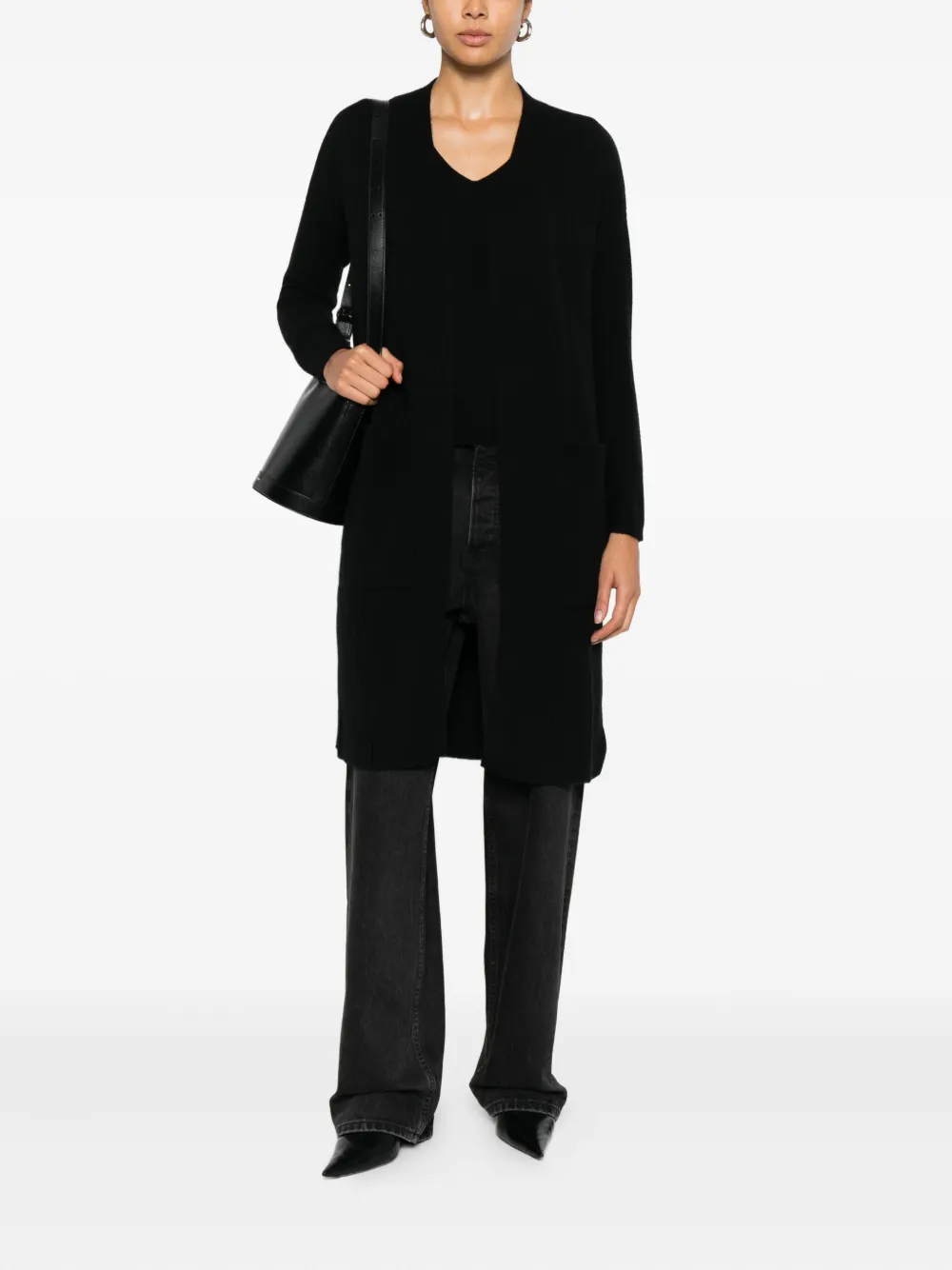 Gotha cashmere cardi-coat - Zwart