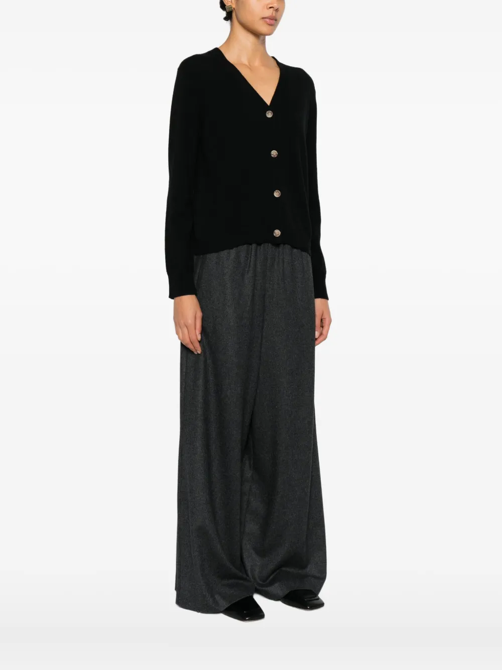 Gotha Button-fastening Cardigan In Black