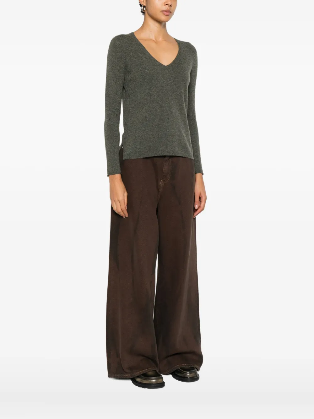 Gotha V-neck Sweater In Gray