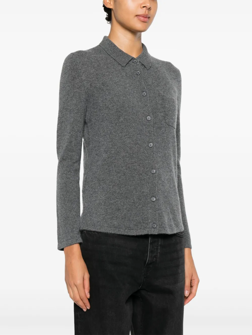 Gotha Brushed-finish Cardigan In Gray