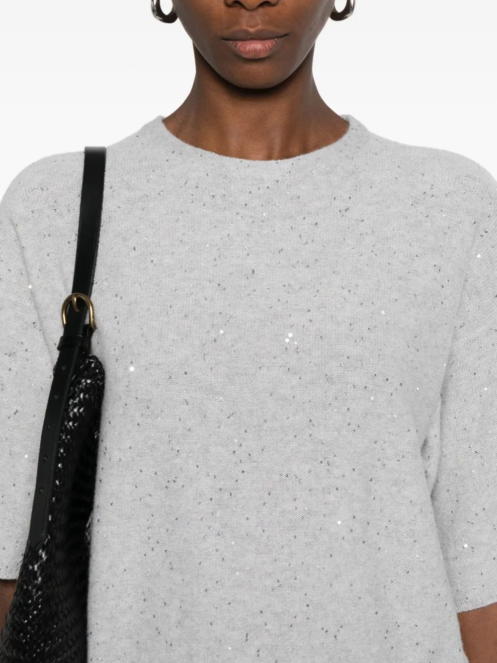 Antonelli Lucilla Sequinned T-shirt In Gray