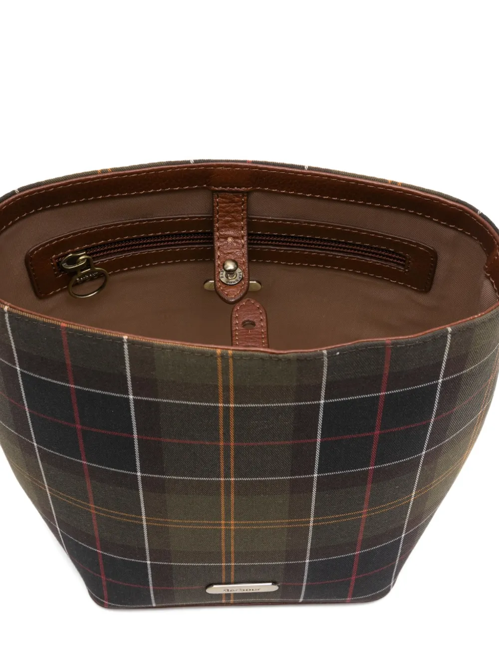 Barbour Check-pattern Tote Bag In Green
