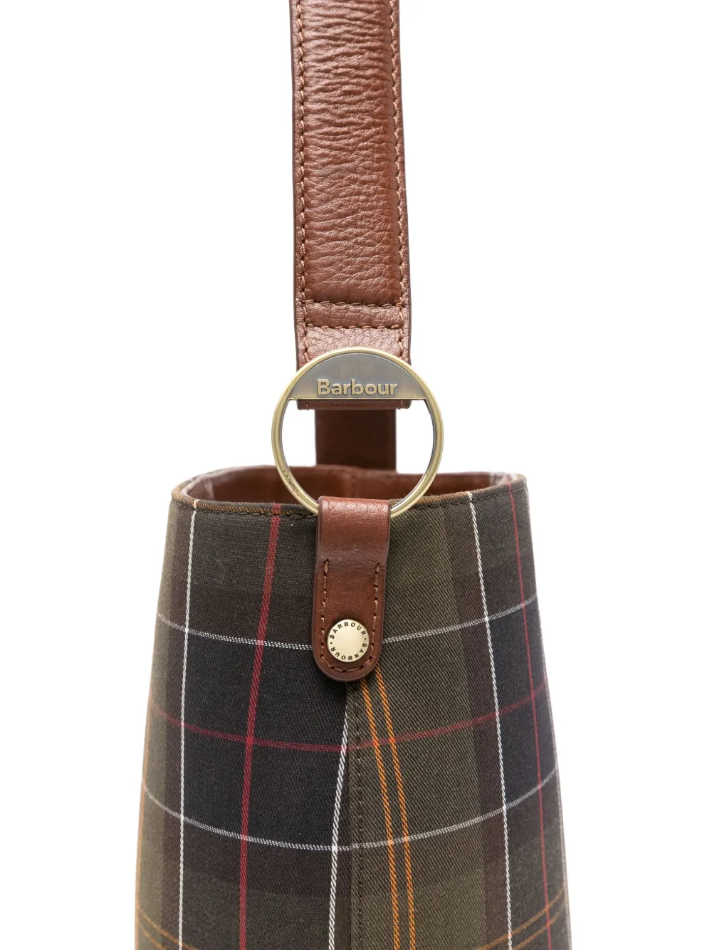 Barbour Check-pattern Tote Bag In Green