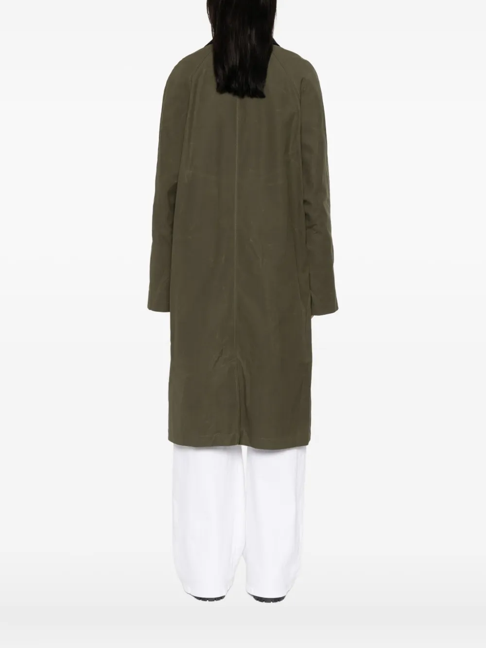 A.P.C. Katoenen jas met ribfluwelen kraag Groen