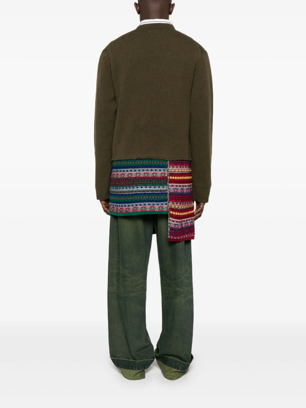 Comme des Garçons Homme Plus Trui met patchwork en vlakken Groen