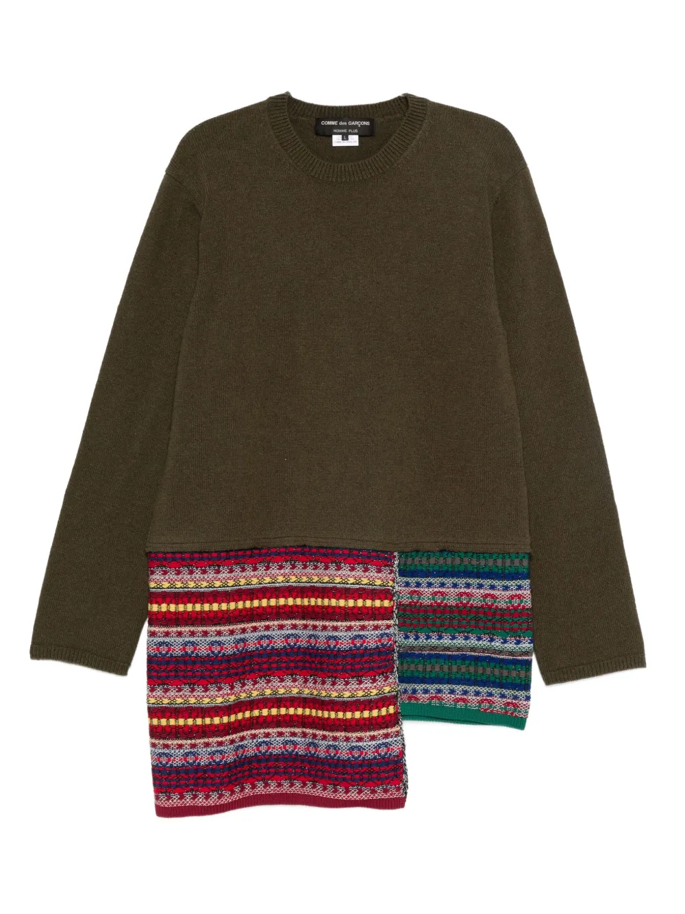 Comme des Garçons Homme Plus パッチワークパネル セーター - グリーン Comme des Garçons Homme Plus パッチワークパネル セーター - グリーン