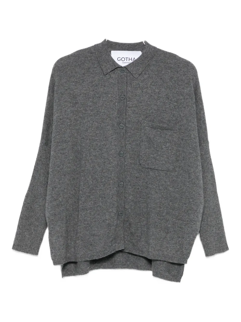 Gotha Buttoned Patch-pocket Cardigan In Gray
